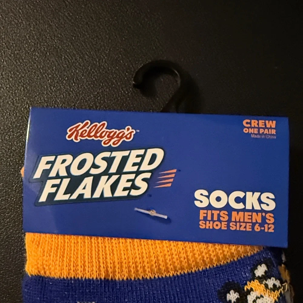 Kellogg's Frosted Flakes Blue and Orange Crew Socks